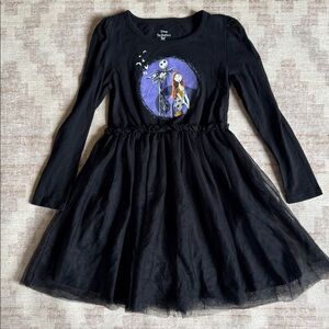 Disney Black Dress with Purple Nightmare Before Christmas Design Girls 5/6